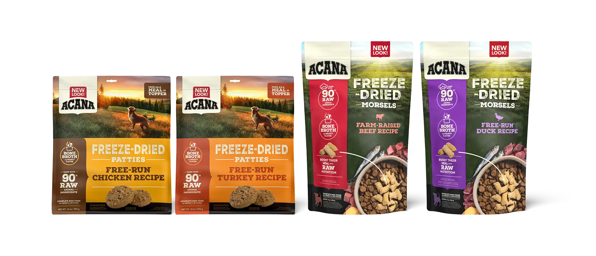 Complete ACANA Freeze-Dried Food lineup